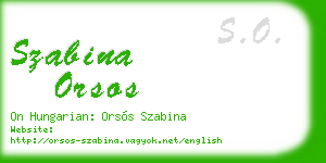 szabina orsos business card