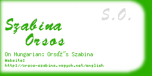 szabina orsos business card